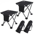 Roptat 2 Pack Camping Stool, Portable Folding Compact Lightweight Stool Seat for Camping Fishing Hiking Gardening Outdoor Walking Backpacking Traveling and Beach with Carry Bag