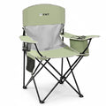 Portable Outdoor Folding Chair with Cup Holder & Cooler Bag - Breathable Mesh, Wide Armrests, Ergonomic Design for Camping, Beach, Backyard - Includes Storage Bag & Bottle Opener (Black/Green/Red)