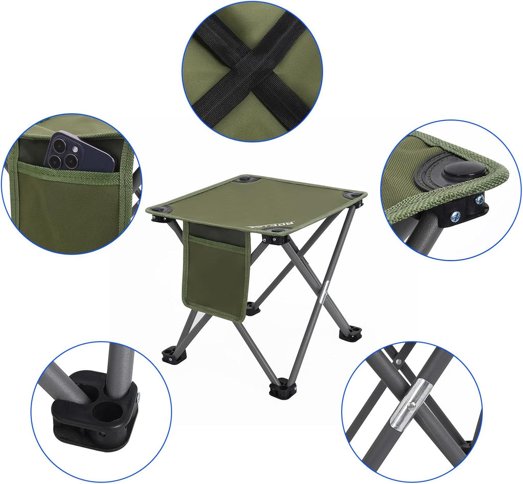 Roptat 2 Pack Camping Stool, Portable Folding Compact Lightweight Stool Seat for Camping Fishing Hiking Gardening Outdoor Walking Backpacking Traveling and Beach with Carry Bag