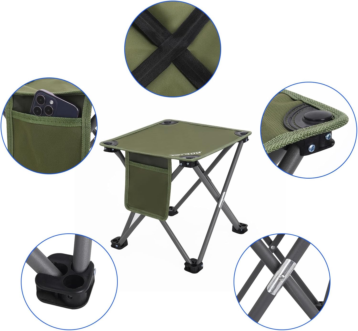 Roptat 2 Pack Camping Stool,Portable Folding Compact Lightweight Stool Seat for Camping Fishing Hiking Gardening Outdoor Walking Backpacking Travelling and Beach with Carry Bag