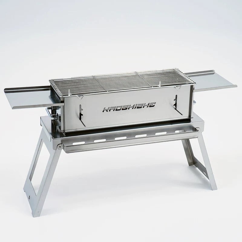 New 304 Stainless Steel Card-Type Charcoal Grill, Outdoor Portable Patio BBQ Grill Set, Household BBQ Stove