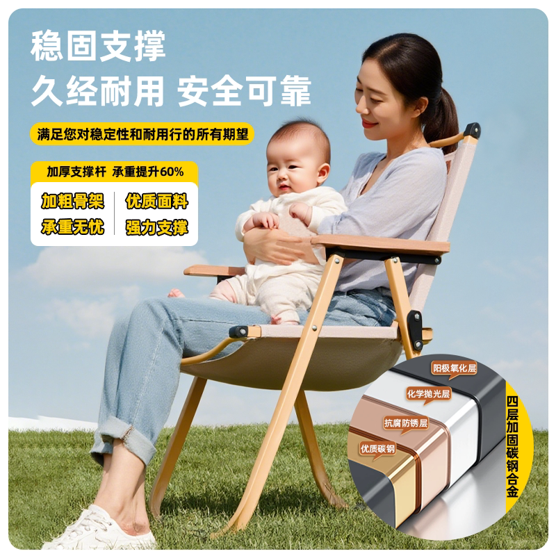 正火露营折叠椅子便携式超轻克米特椅野餐钓鱼椅户外沙滩桌椅套装